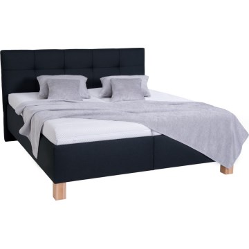 Polstret seng med opbevaring MARIA 160x200 cm – uden madras, antracit