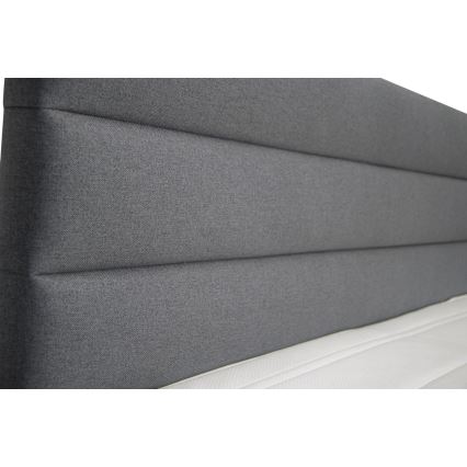 Polstret seng med opbevaringsplads og madrasser med topmadras NEW BOLERO 180x200 cm grå