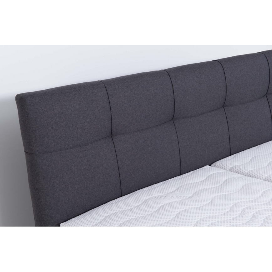 Polstret seng med opbevaring uden madras MARIA 180x200 cm grå