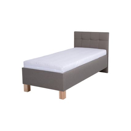 Polstret seng med opbevaring uden madras MARIA ONE 90x200 cm taupe