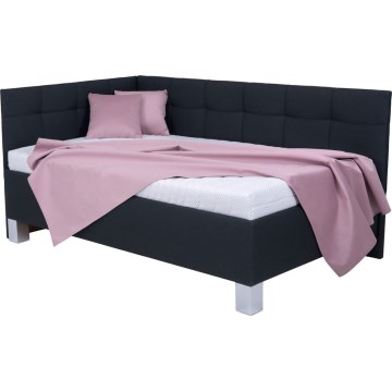 Polstret seng med opbevaring uden madras MARIA PETITE 120x200 cm antracit