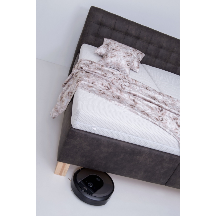 Polstret seng med opbevaring uden madras VIOLET 180x200 cm mørkegrå