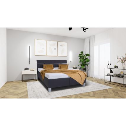 Polstret seng med opbevaringsplads uden madras ALIS 160x200 cm antracit