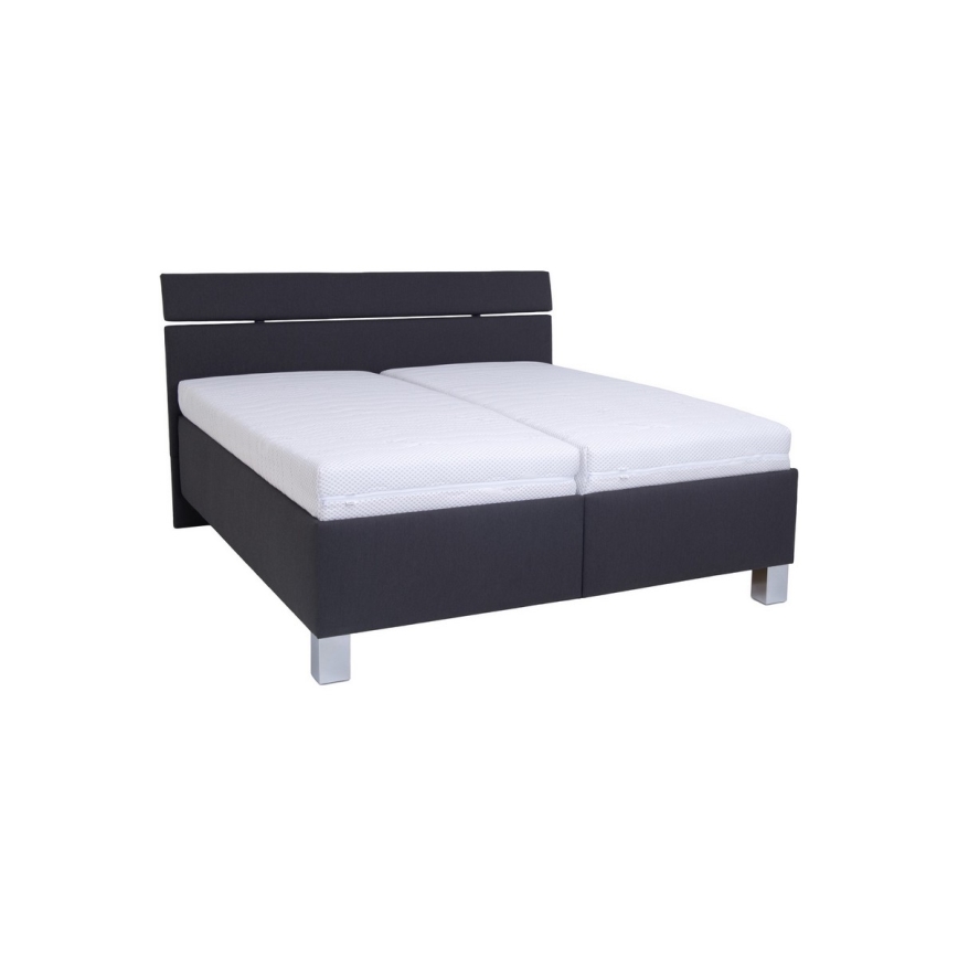 Polstret seng med opbevaringsplads uden madras ALIS 160x200 cm antracit