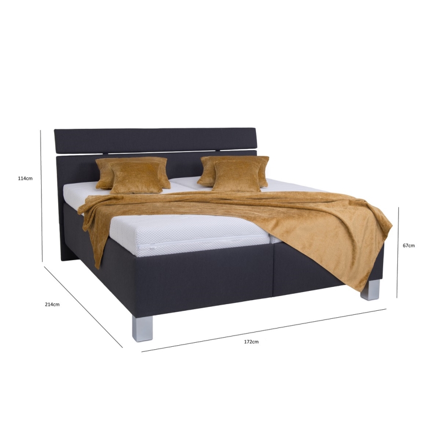 Polstret seng med opbevaringsplads uden madras ALIS 160x200 cm antracit