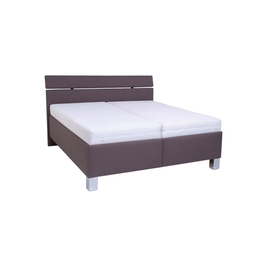 Polstret seng med opbevaringsplads uden madras ALIS 160x200 cm, brun