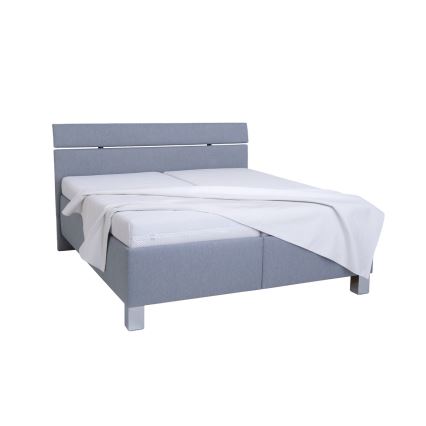 Polstret seng med opbevaringsplads uden madras ALIS 160x200 cm lys grå