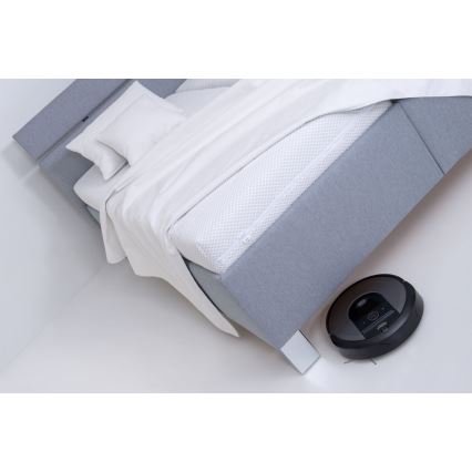 Polstret seng med opbevaringsplads uden madras ALIS 160x200 cm lysegrå