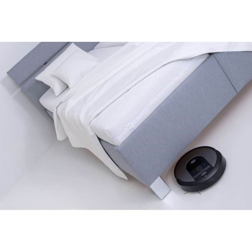 Polstret seng med opbevaringsplads uden madras ALIS 160x200 cm lysegrå