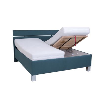 Polstret seng med opbevaringsplads uden madras ALIS 160x200 cm petrol