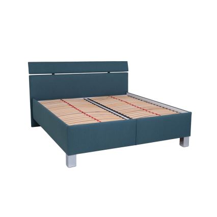 Polstret seng med opbevaringsplads uden madras ALIS 160x200 cm petrol