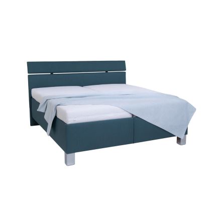Polstret seng med opbevaringsplads uden madras ALIS 160x200 cm petrol