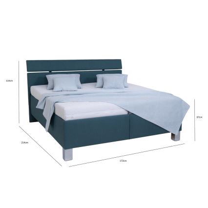 Polstret seng med opbevaringsplads uden madras ALIS 160x200 cm petrol