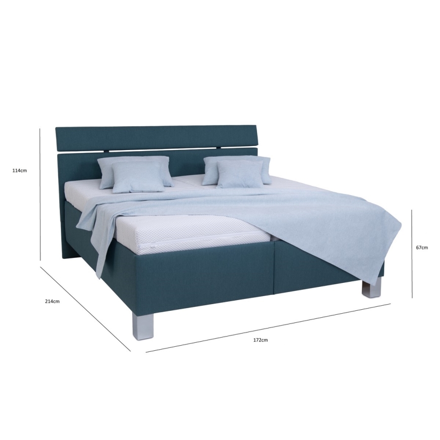Polstret seng med opbevaringsplads uden madras ALIS 160x200 cm petrol