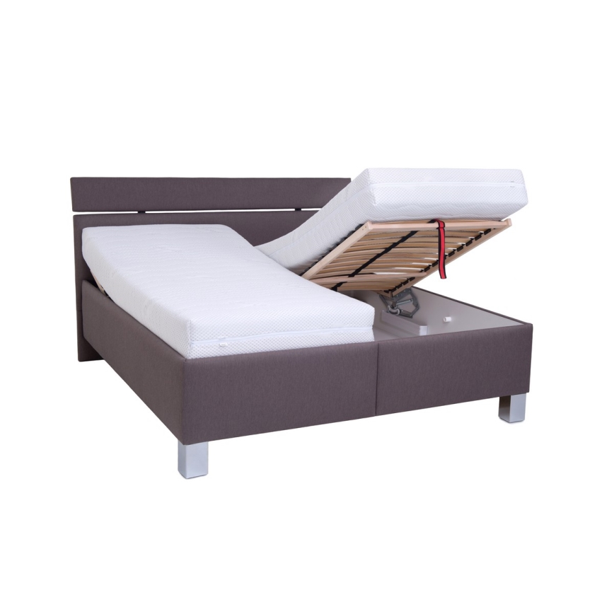 Polstret seng med opbevaringsplads uden madras ALIS 180x200 cm brun