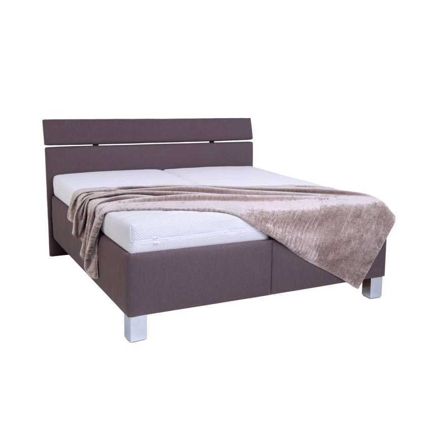 Polstret seng med opbevaringsplads uden madras ALIS 180x200 cm brun