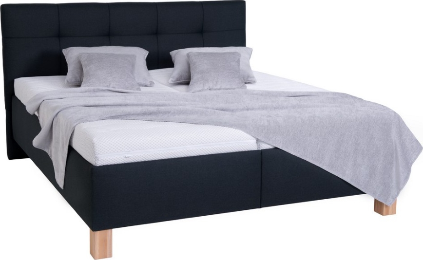 Polstret seng med opbevaringsplads uden madras MARIA 160x200 cm antracit