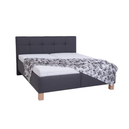 Polstret seng med opbevaringsplads uden madras MARIA 160x200 cm grå