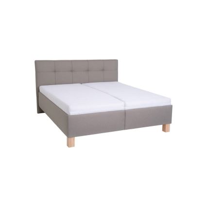 Polstret seng med opbevaringsplads uden madras MARIA 160x200 cm taupe