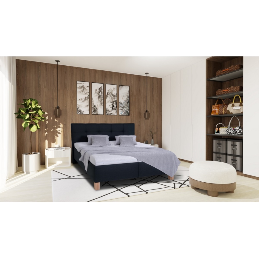 Polstret seng med opbevaringsplads uden madras MARIA 180x200 cm antracit