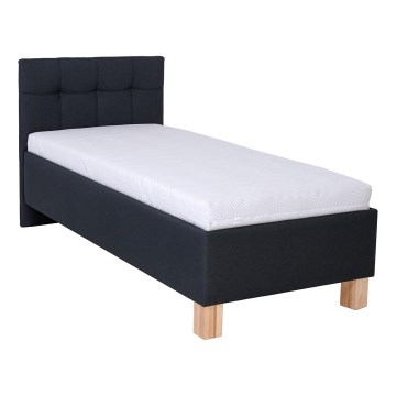Polstret seng med opbevaringsplads uden madras MARIA ONE 90x200 cm antracit
