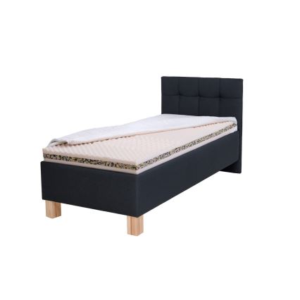 Polstret seng med opbevaringsplads uden madras MARIA ONE 90x200 cm antracit