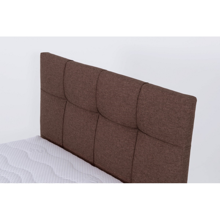 Polstret seng med opbevaringsplads uden madras MARIA ONE 90x200 cm brun