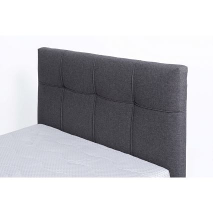 Polstret seng med opbevaringsplads uden madras MARIA ONE 90x200 cm grå