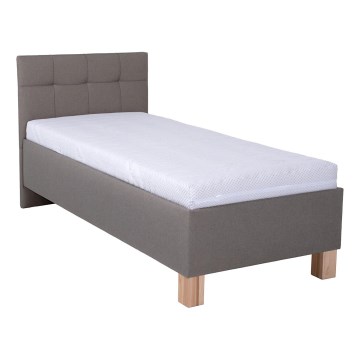 Polstret seng med opbevaringsplads uden madras MARIA ONE 90x200 cm taupe
