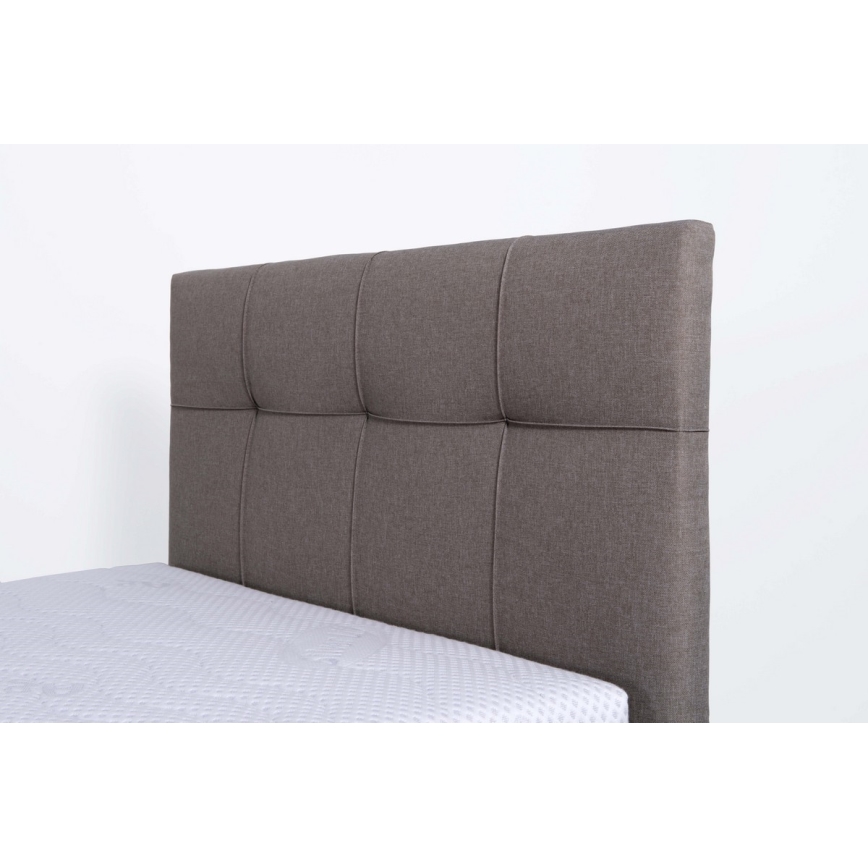Polstret seng med opbevaringsplads uden madras MARIA ONE 90x200 cm taupe