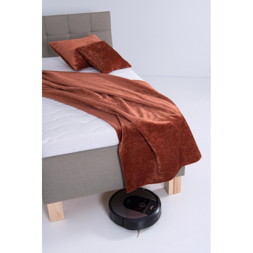Polstret seng med opbevaringsplads uden madras MARIA ONE 90x200 cm taupe