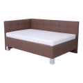 Polstret seng med opbevaringsplads uden madras MARIA PETITE 120x200 cm brun