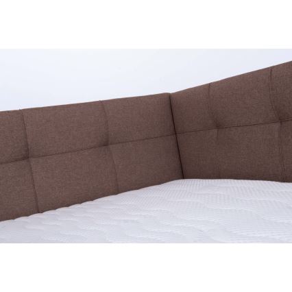 Polstret seng med opbevaringsplads uden madras MARIA PETITE 120x200 cm brun
