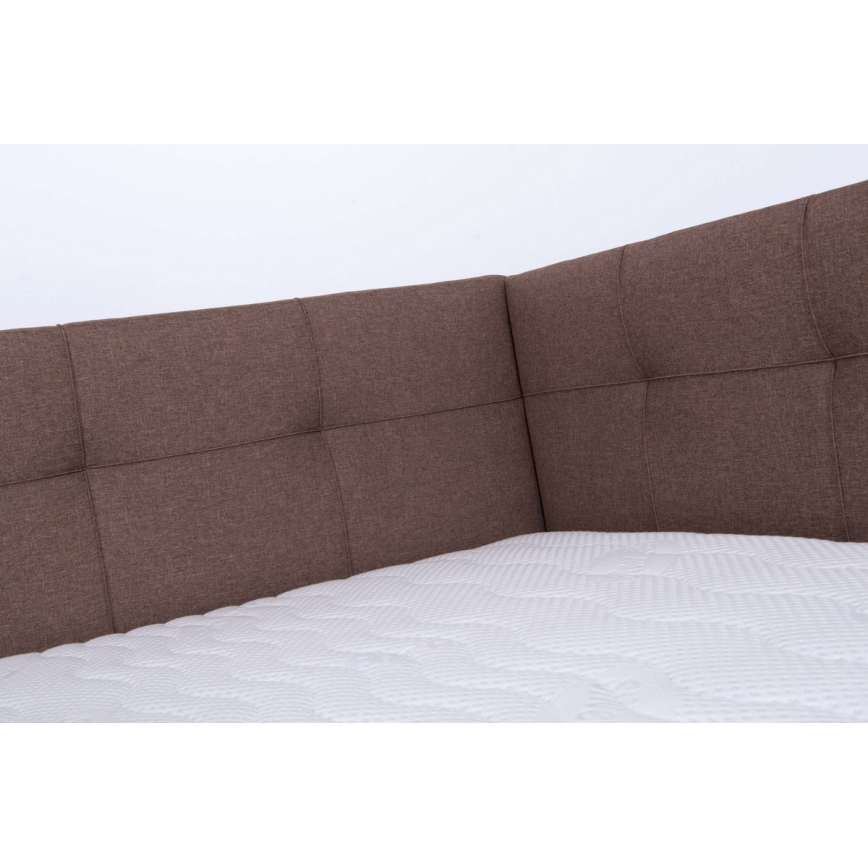 Polstret seng med opbevaringsplads uden madras MARIA PETITE 120x200 cm brun