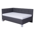 Polstret seng med opbevaringsplads uden madras MARIA PETITE 120x200 cm grå