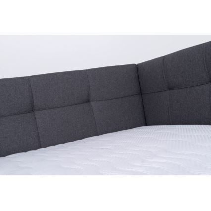 Polstret seng med opbevaringsplads uden madras MARIA PETITE 120x200 cm grå
