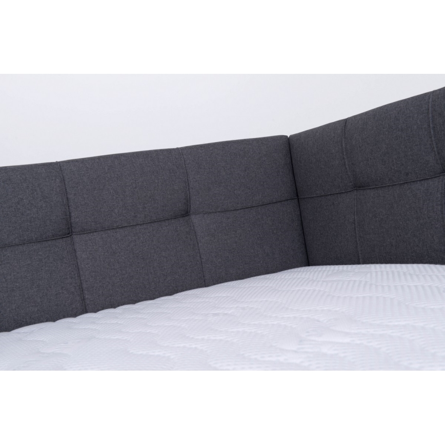 Polstret seng med opbevaringsplads uden madras MARIA PETITE 120x200 cm grå