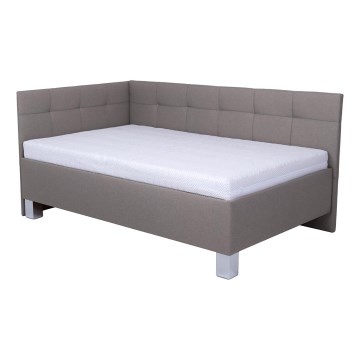 Polstret seng med opbevaringsplads uden madras MARIA PETITE 120x200 cm taupe