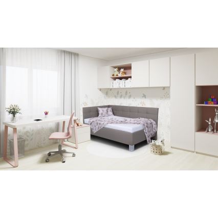 Polstret seng med opbevaringsplads uden madras MARIA PETITE 120x200 cm taupe