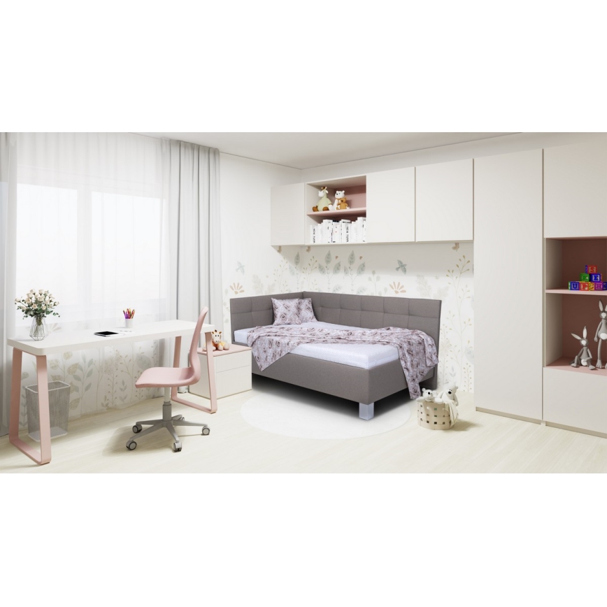 Polstret seng med opbevaringsplads uden madras MARIA PETITE 120x200 cm taupe