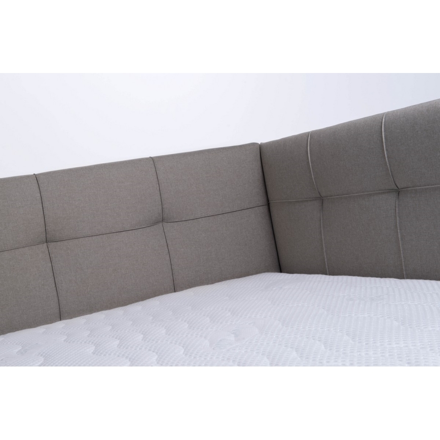 Polstret seng med opbevaringsplads uden madras MARIA PETITE 120x200 cm taupe