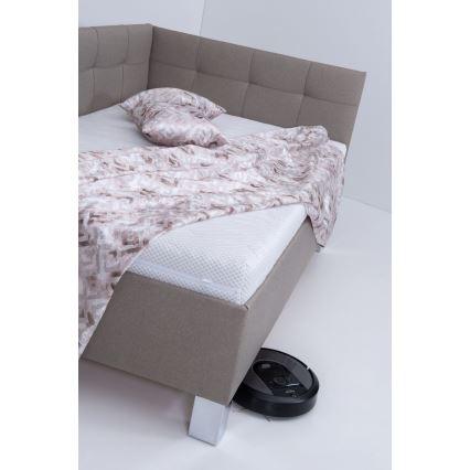 Polstret seng med opbevaringsplads uden madras MARIA PETITE 120x200 cm taupe