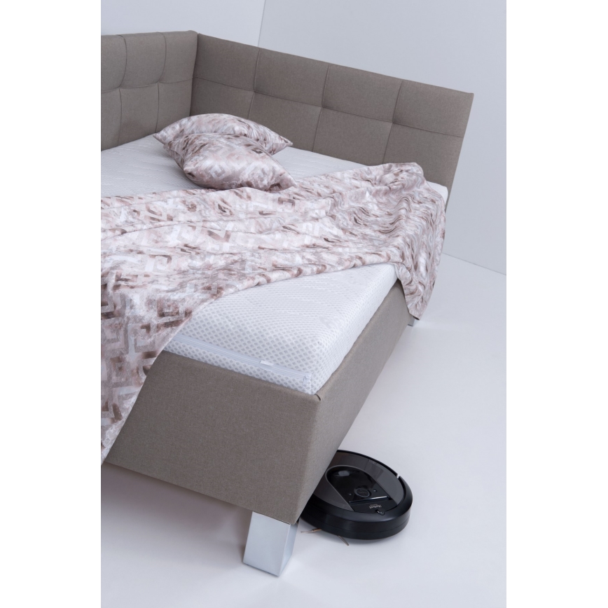 Polstret seng med opbevaringsplads uden madras MARIA PETITE 120x200 cm taupe