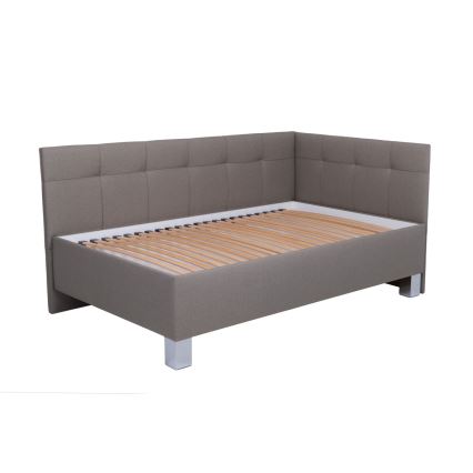 Polstret seng med opbevaringsplads uden madras MARIA PETITE 120x200 cm taupe