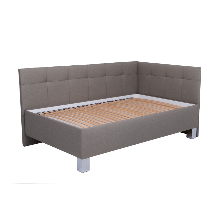 Polstret seng med opbevaringsplads uden madras MARIA PETITE 120x200 cm taupe