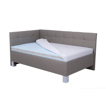 Polstret seng med opbevaringsplads uden madras MARIA PETITE 120x200 cm taupe