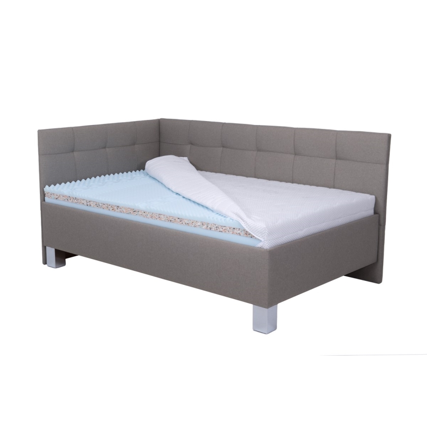 Polstret seng med opbevaringsplads uden madras MARIA PETITE 120x200 cm taupe