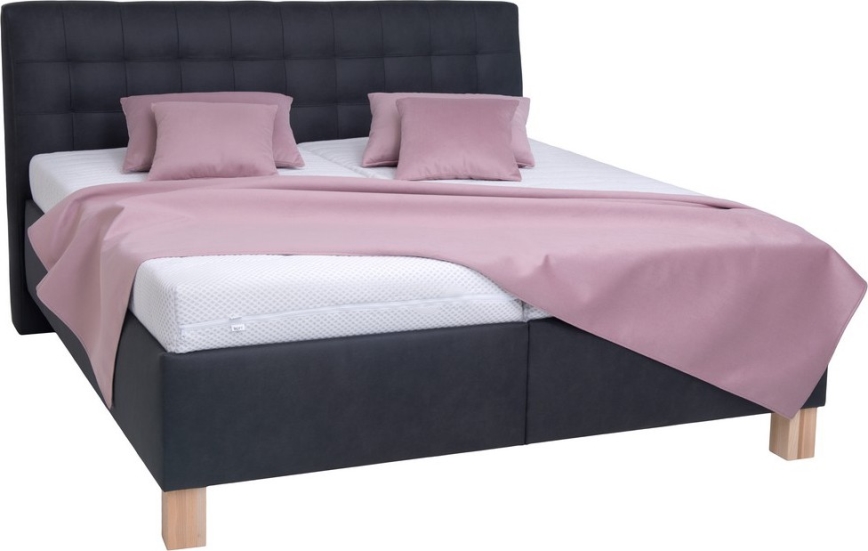 Polstret seng med opbevaringsplads uden madras VIOLET 160x200 cm antracit