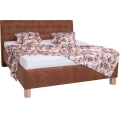 Polstret seng med opbevaringsplads uden madras VIOLET 160x200 cm cognacbrun