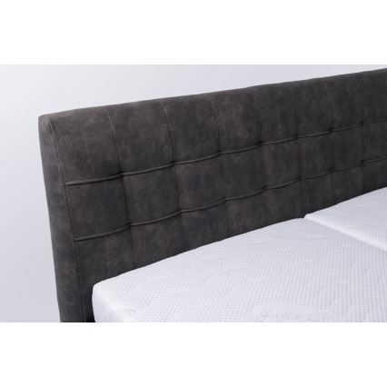 Polstret seng med opbevaringsplads uden madras VIOLET 160x200 cm mørk